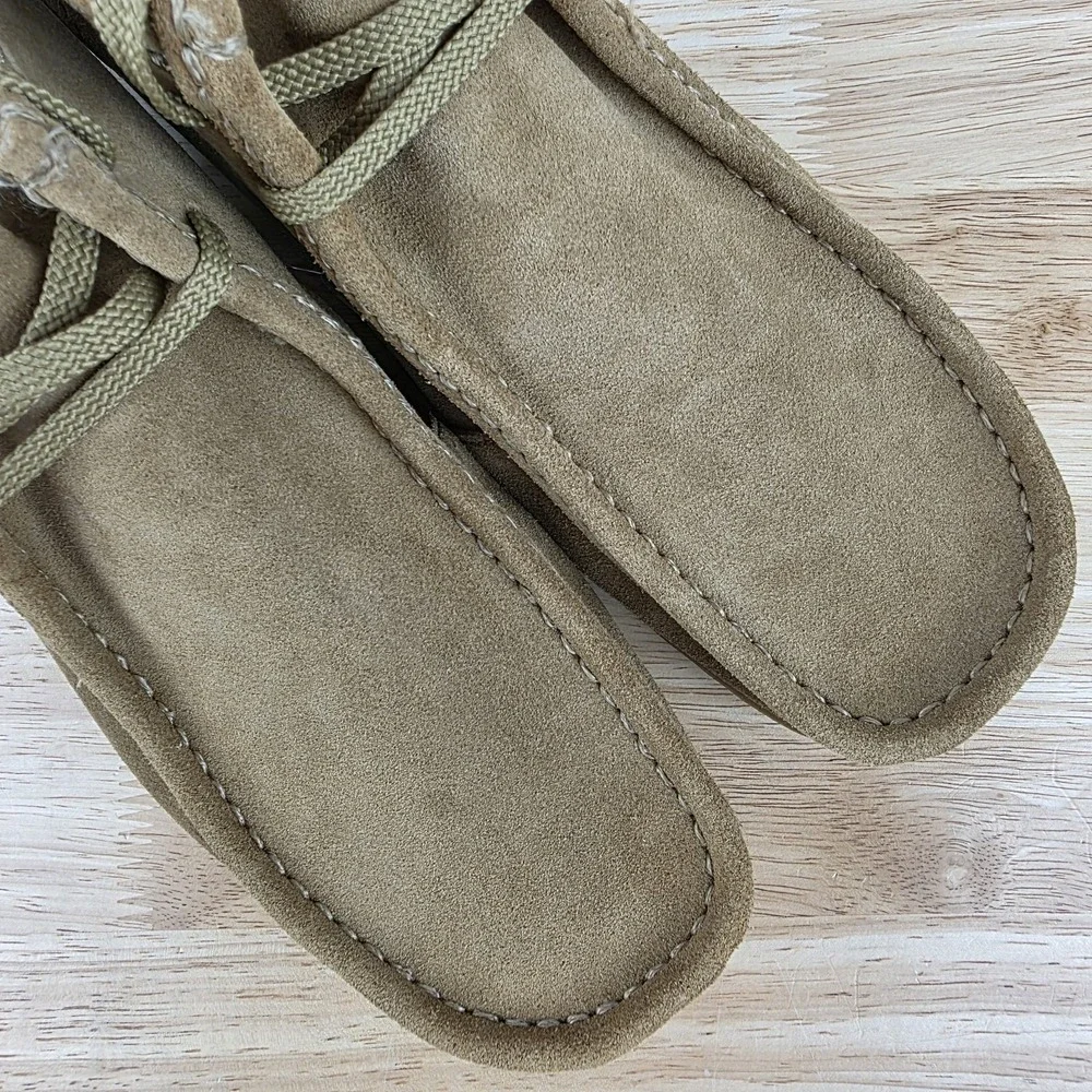 Clarks Wallaston Boots Mens Size 11 Sand Suede Wallabee Style Moc Toe Chukka